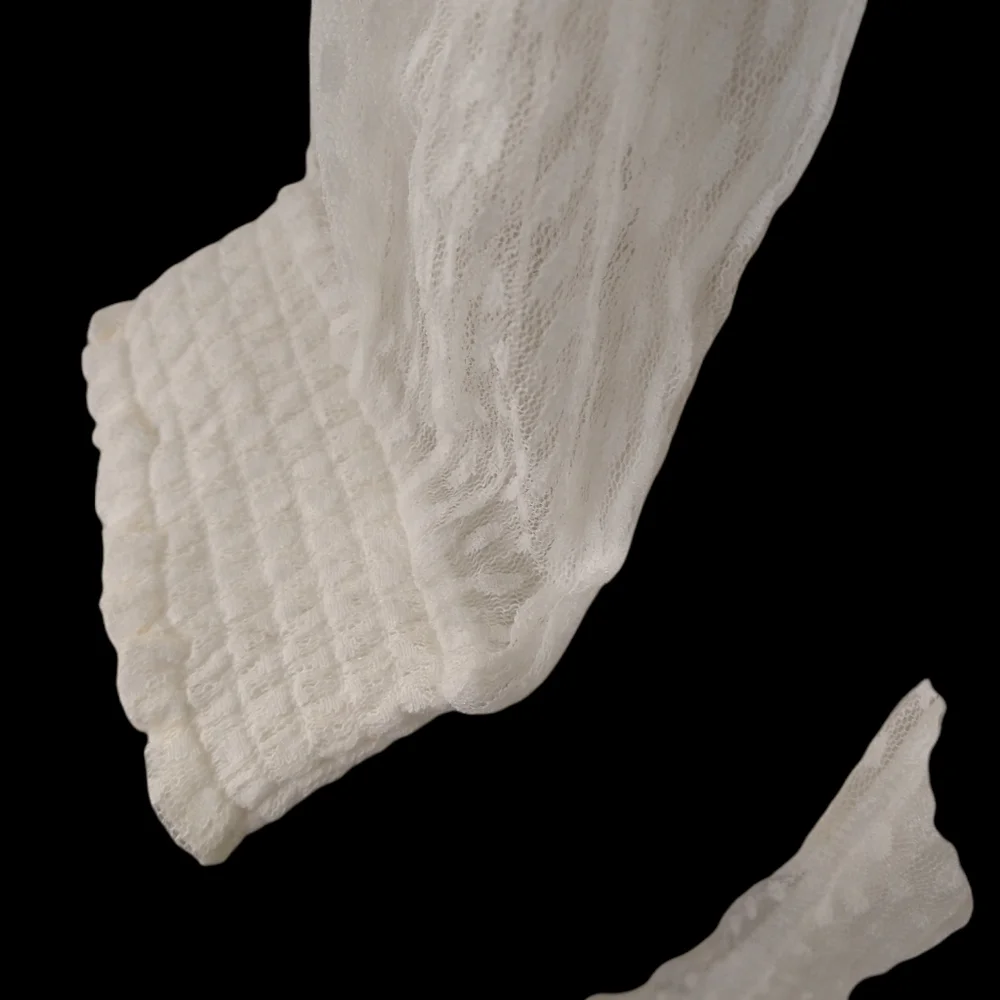 NWT Nina Leonard Dress L Sheer Mock Neck Long Sleeve Dotted‎ Overlay In Ivory - Picture 10 of 10